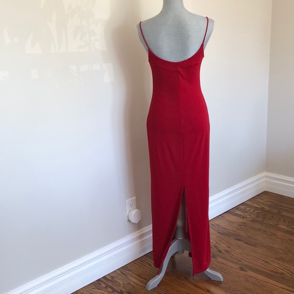 Spaghetti strap ankle length red dress. - Picture 8 of 8